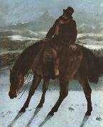 Gustave Courbet Hunter on the horse back oil painting artist